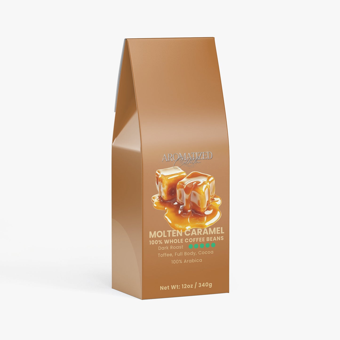 Molten Caramel Coffee (Dark Roast) Toffee, Full Body, Cocoa Flavor