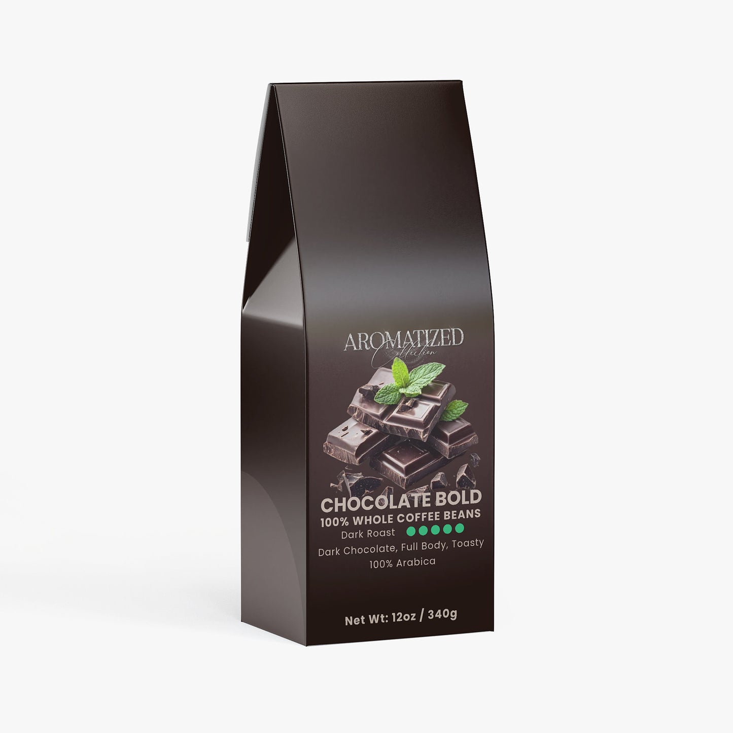 Chocolate Bold Coffee (Dark Roast) Dark Chocolate, Full Body, Toasty Flavor