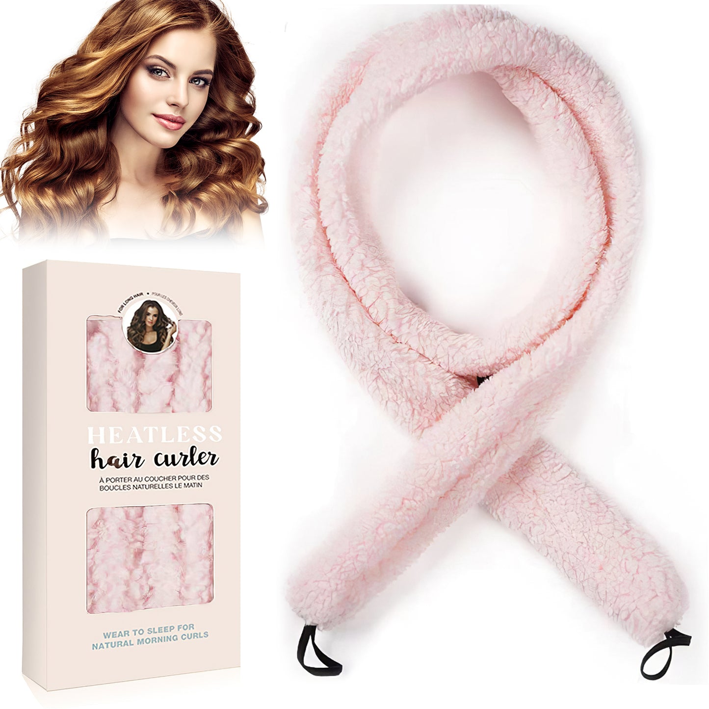 Satin Heatless Hair Curler, Lazy Natural Soft Wave DIY Heatless Curls For Sleep In Overnight, For All Hair Types