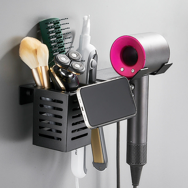 Hair Dryer Holder Wall Hanging Bathroom Curling Iron Hair Straightener Storage Rack