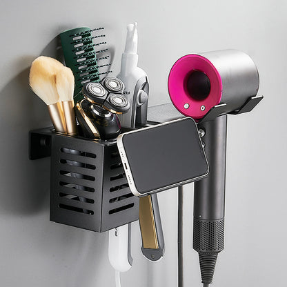 Hair Dryer Holder Wall Hanging Bathroom Curling Iron Hair Straightener Storage Rack