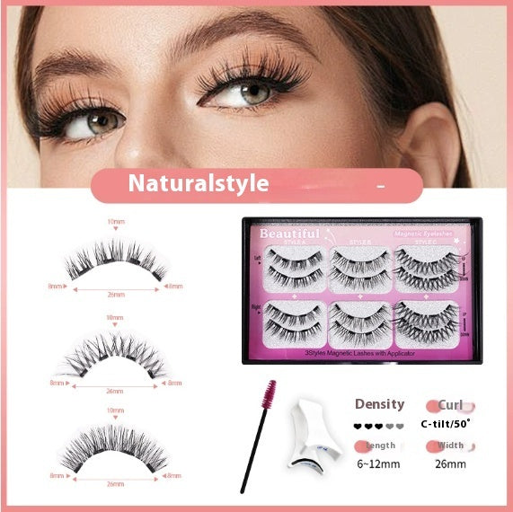 Four Magnetic False Eyelashes Soft Magnetic Curling