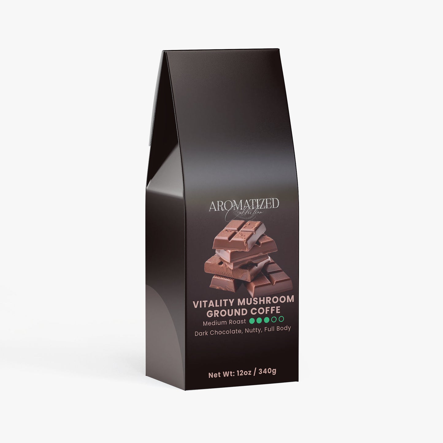 Vitality Mushroom Coffee (Medium Roast) Dark Chocolate, Nutty, Full Body Flavor