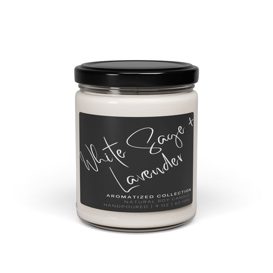 Relaxing White Sage & Lavender Soy Candle - Eco-Friendly Aromatherapy, Home Decor, Gift for Her, Self-Care, Housewarming
