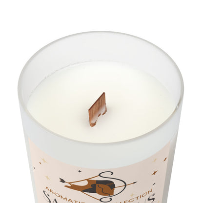 Sagittarius Vanilla Scented Candle, 11oz Frosted Glass || Zodiac Decor, Relaxation Gift, Home Fragrance, Astrology Gift, Self-Care Candle