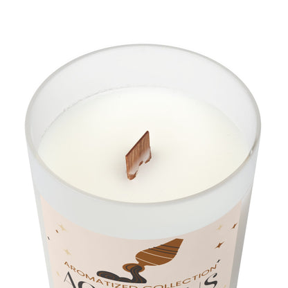 Aquarius Sea Minerals Candle | Frosted Glass Candle for Home Decor, Aromatherapy Gift, Zodiac Gift, 11oz Soy Wax, Unique Home Fragrance
