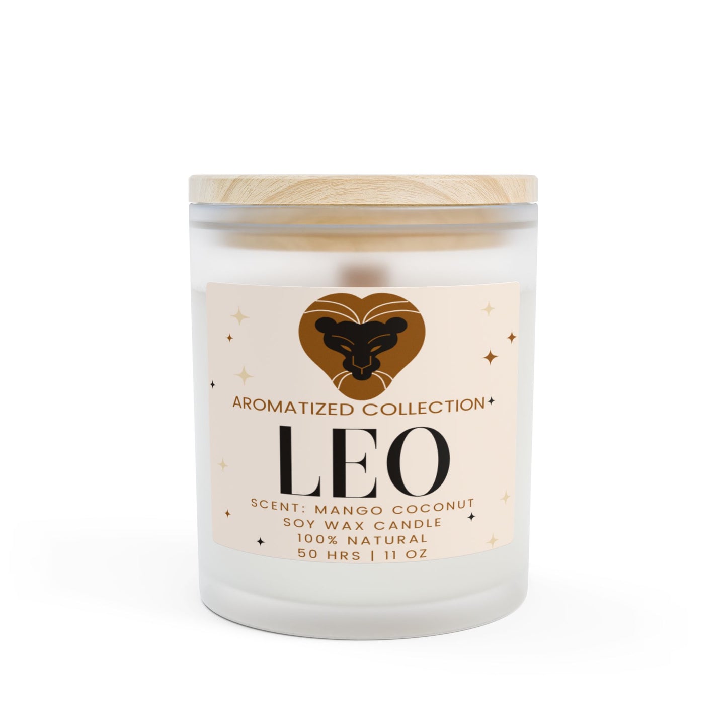 Leo Zodiac Candle, Mango Coconut Scented Soy Candle, Astrology Gift, Natural Wax Candle, Home Décor, Relaxation Candle