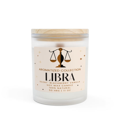 Libra Blackberry Vanilla Aromatherapy Candle, Natural Soy Wax, Home Decor, Gift for Her, Birthday Gift, Cozy Vibes, Zodiac Collection