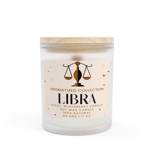 Libra Blackberry Vanilla Aromatherapy Candle, Natural Soy Wax, Home Decor, Gift for Her, Birthday Gift, Cozy Vibes, Zodiac Collection