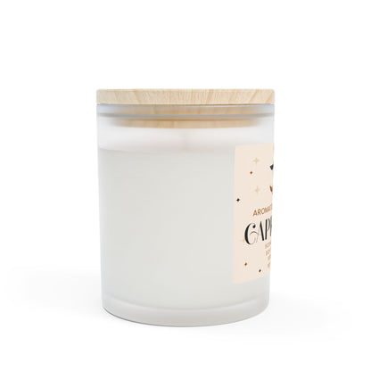 Capricorn Fraser Fir Frosted Glass Candle 11oz | Zodiac Decor, Soothing Aroma, Natural Soy Wax, Astrology Gift, Relaxation Candle