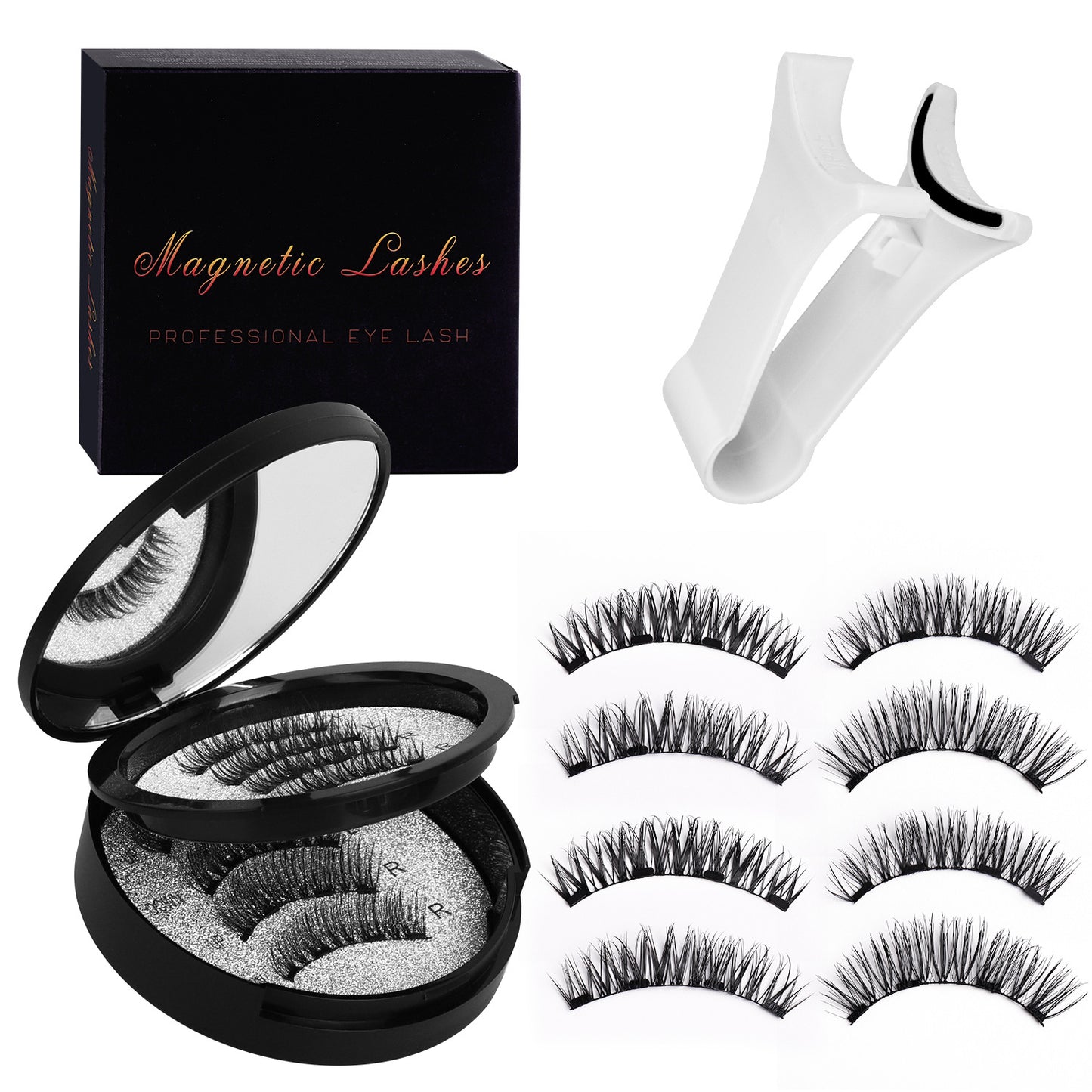 Women's Flat Hard Stem Magnetic False Eyelashes