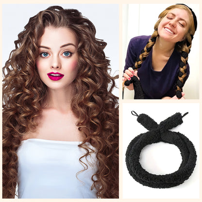 Satin Heatless Hair Curler, Lazy Natural Soft Wave DIY Heatless Curls For Sleep In Overnight, For All Hair Types