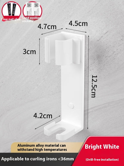 Punch-free Bathroom Electric Hair Straightener Rack Alumimum Hot Plate Bracket Hair Curler Rack