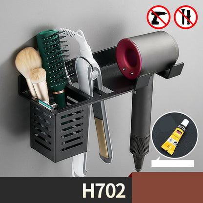 Hair Dryer Holder Wall Hanging Bathroom Curling Iron Hair Straightener Storage Rack