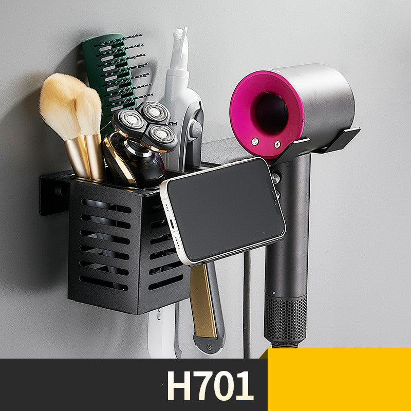 Hair Dryer Holder Wall Hanging Bathroom Curling Iron Hair Straightener Storage Rack