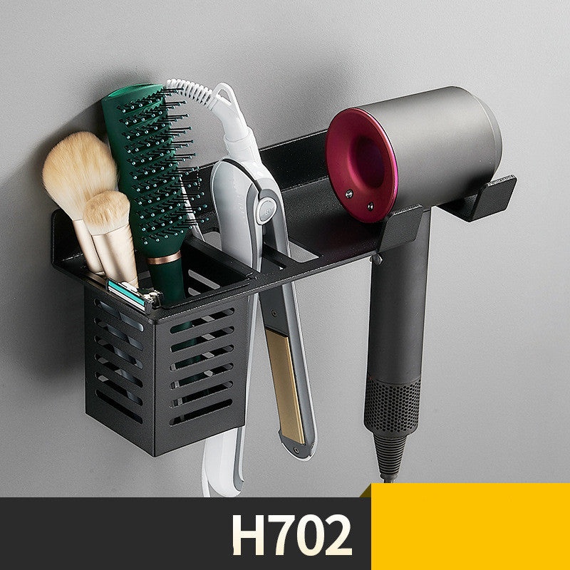 Hair Dryer Holder Wall Hanging Bathroom Curling Iron Hair Straightener Storage Rack