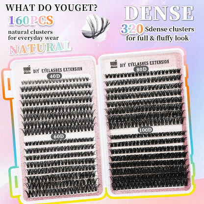 32 Rows Of Eyelashes Book Cluster 640 Segmented Lashes Set