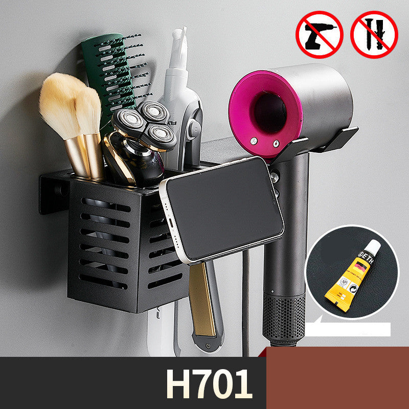 Hair Dryer Holder Wall Hanging Bathroom Curling Iron Hair Straightener Storage Rack