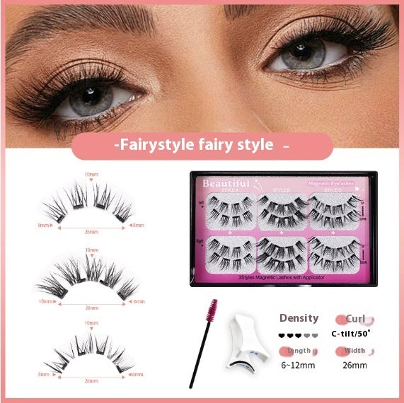 Four Magnetic False Eyelashes Soft Magnetic Curling