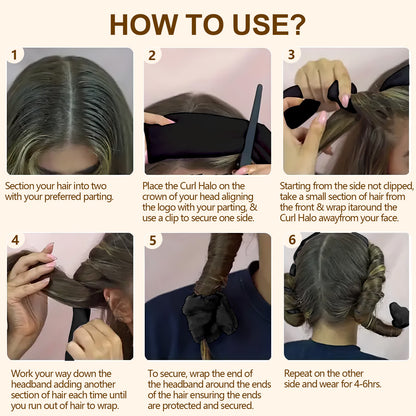 Satin Heatless Hair Curler, Lazy Natural Soft Wave DIY Heatless Curls For Sleep In Overnight, For All Hair Types