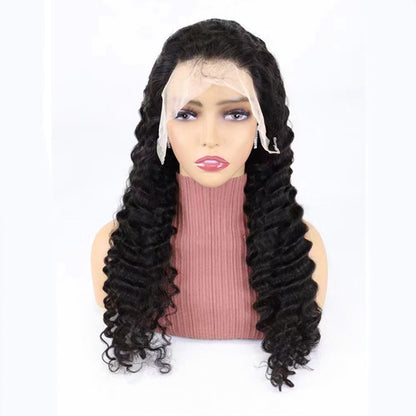 Simple Solid Color Half Lace Hair Cover Human Wigs