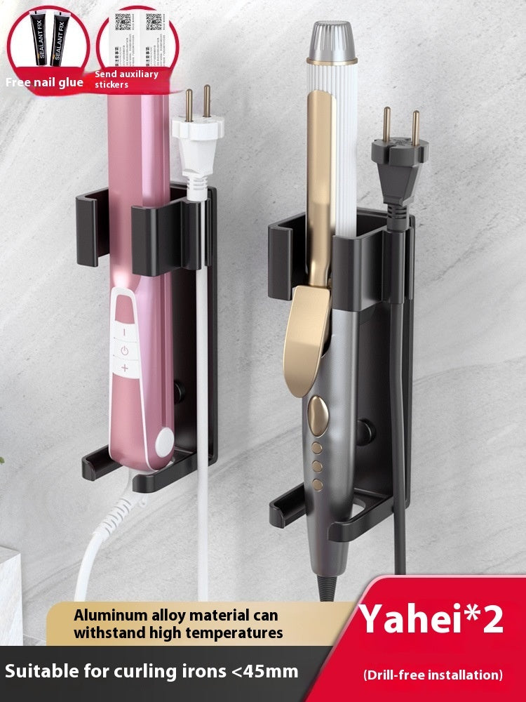 Punch-free Bathroom Electric Hair Straightener Rack Alumimum Hot Plate Bracket Hair Curler Rack