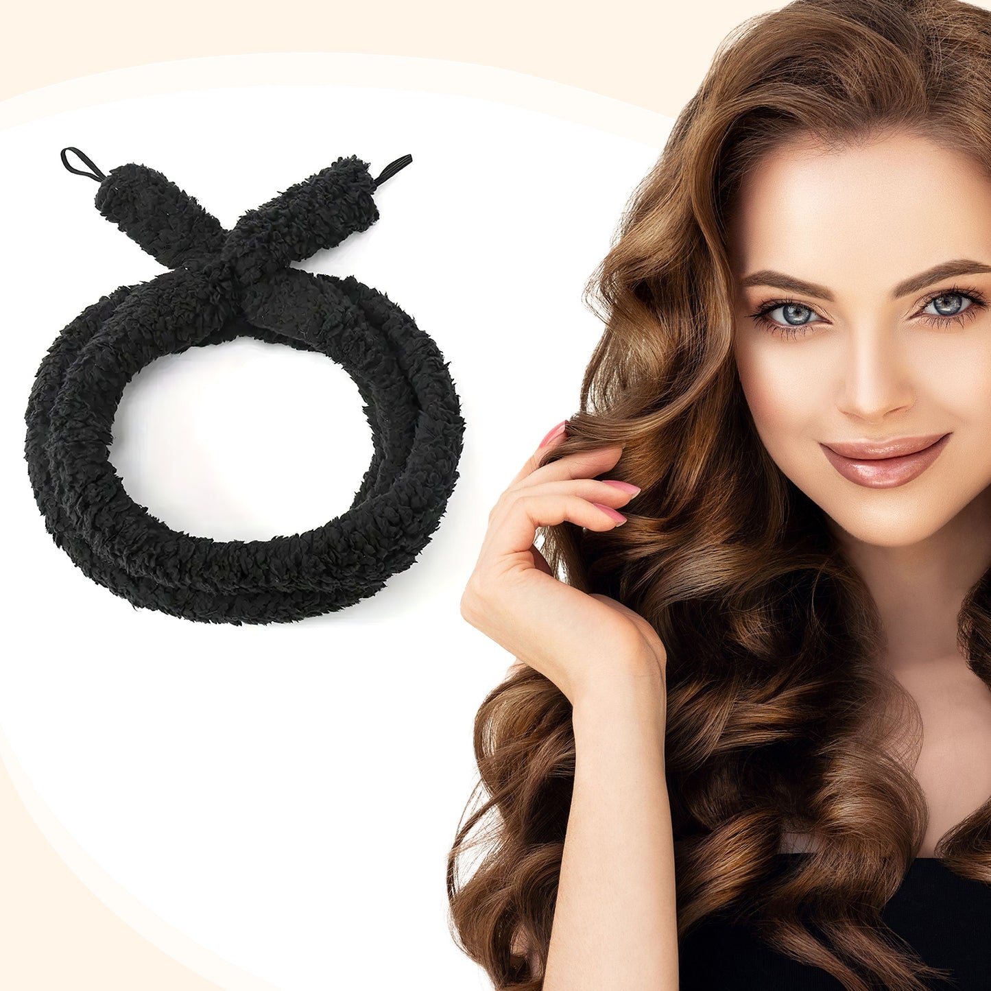 Satin Heatless Hair Curler, Lazy Natural Soft Wave DIY Heatless Curls For Sleep In Overnight, For All Hair Types