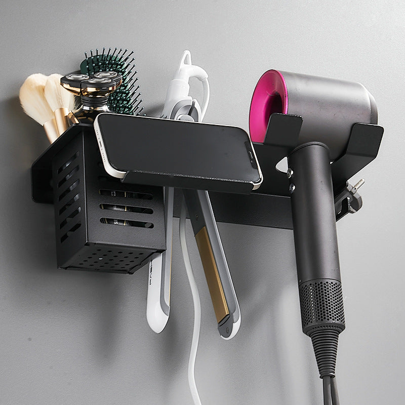 Hair Dryer Holder Wall Hanging Bathroom Curling Iron Hair Straightener Storage Rack