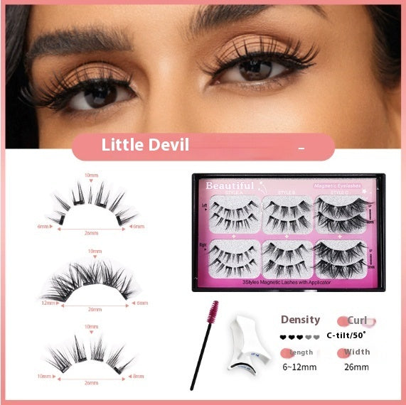 Four Magnetic False Eyelashes Soft Magnetic Curling