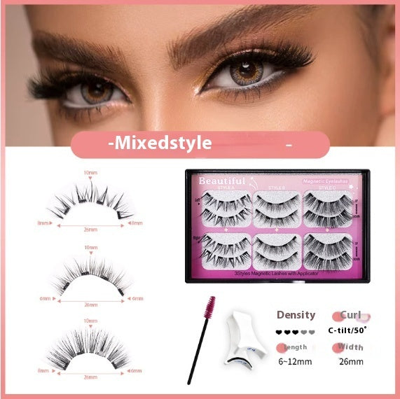 Four Magnetic False Eyelashes Soft Magnetic Curling