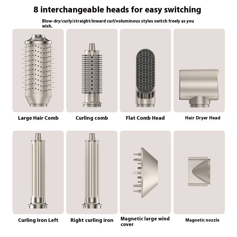 Household 8 In 1 Hair Curler Multifunctional Blowing Combs