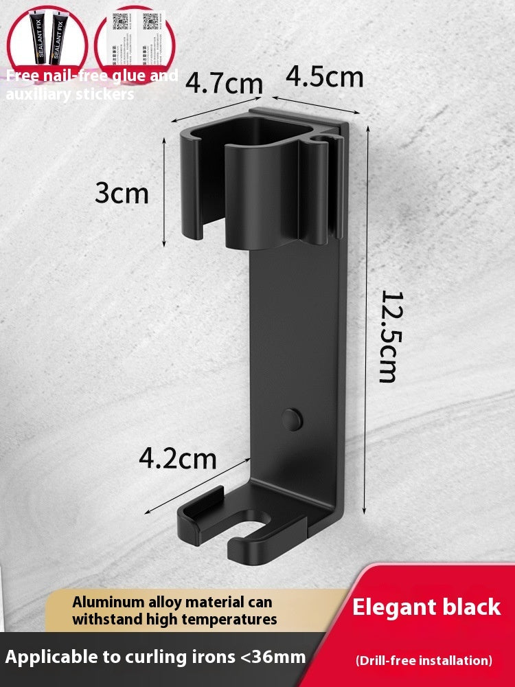 Punch-free Bathroom Electric Hair Straightener Rack Alumimum Hot Plate Bracket Hair Curler Rack