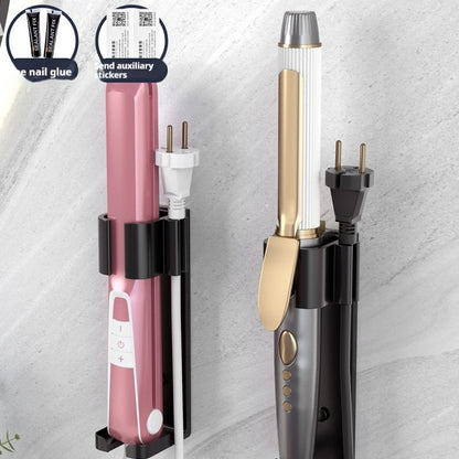 Punch-free Bathroom Electric Hair Straightener Rack Alumimum Hot Plate Bracket Hair Curler Rack