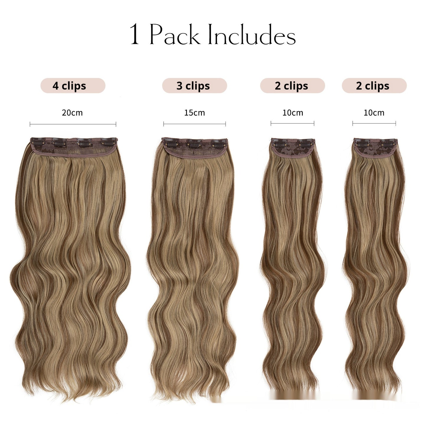 High-temperature Fiber Wig Women's Wig Set Four-piece Set