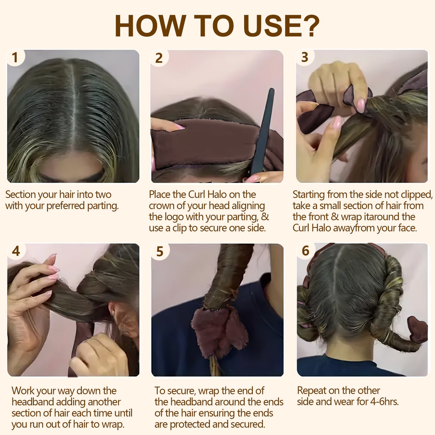 Satin Heatless Hair Curler, Lazy Natural Soft Wave DIY Heatless Curls For Sleep In Overnight, For All Hair Types